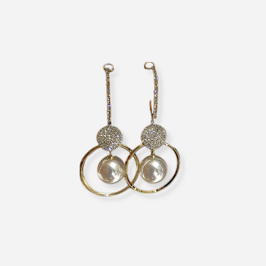 Boucles d'oreilles de luxe Zerra avec perles de culture et zircones