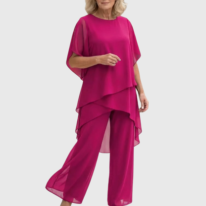 Ensemble avec pantalons palazzo drapés | Linda