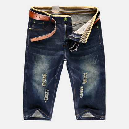 ÉLIAS – SHORTS JEAN À BORDS EFFILÉS