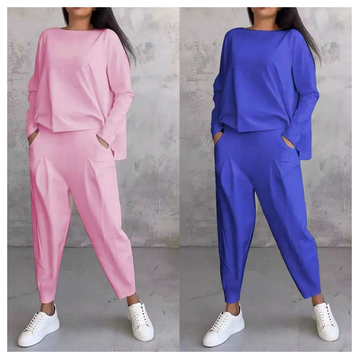 FRANÇOISE - ENSEMBLE 2 PIÈCES HAUT À MANCHES LONGUES ET PANTALON