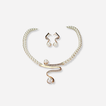 Collier de perles Vénus + boucles d'oreilles
