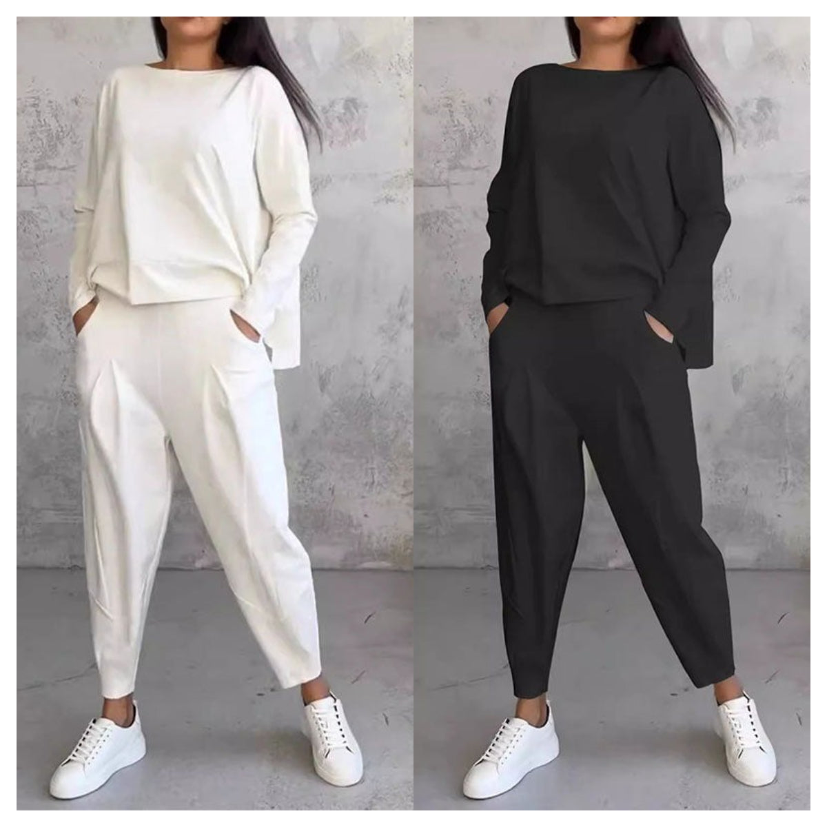 FRANÇOISE - ENSEMBLE 2 PIÈCES HAUT À MANCHES LONGUES ET PANTALON
