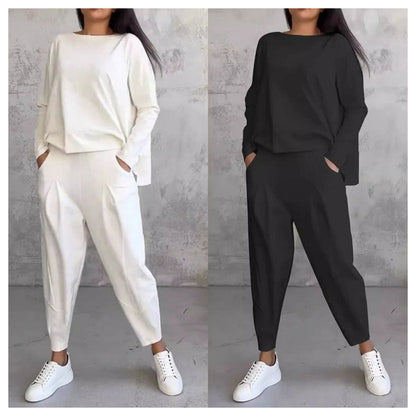 FRANÇOISE - ENSEMBLE 2 PIÈCES HAUT À MANCHES LONGUES ET PANTALON