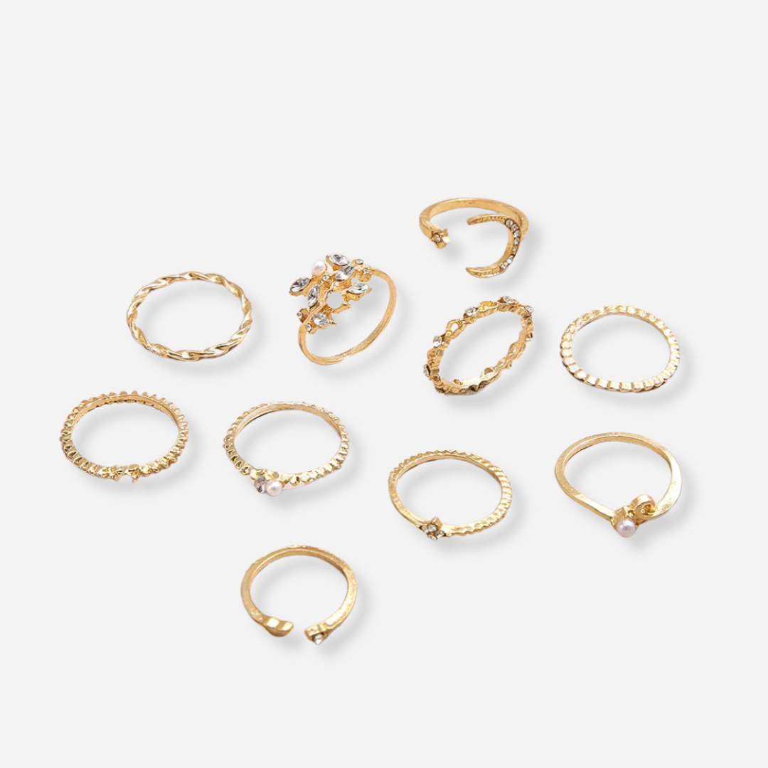 Lot de 10 bagues bohème Milly