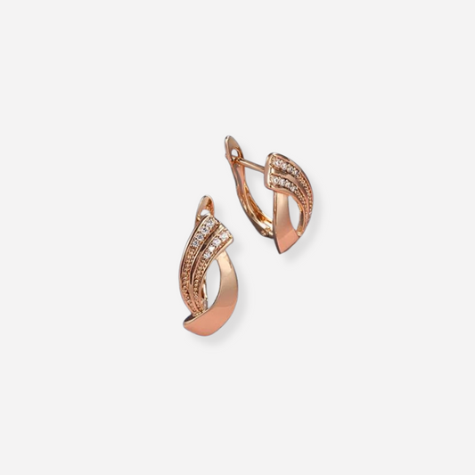 Boucles d'oreilles Paris élégantes en or rose