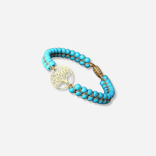 Bracelet Donna Arbre de Vie en Pierre Turquoise