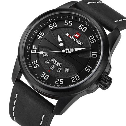 Montre à quartz avec bracelet en cuir