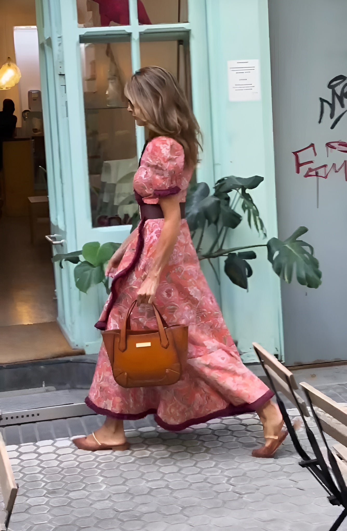 CRISTINE - TENUE LONGUE ROSE ROMANTIQUE