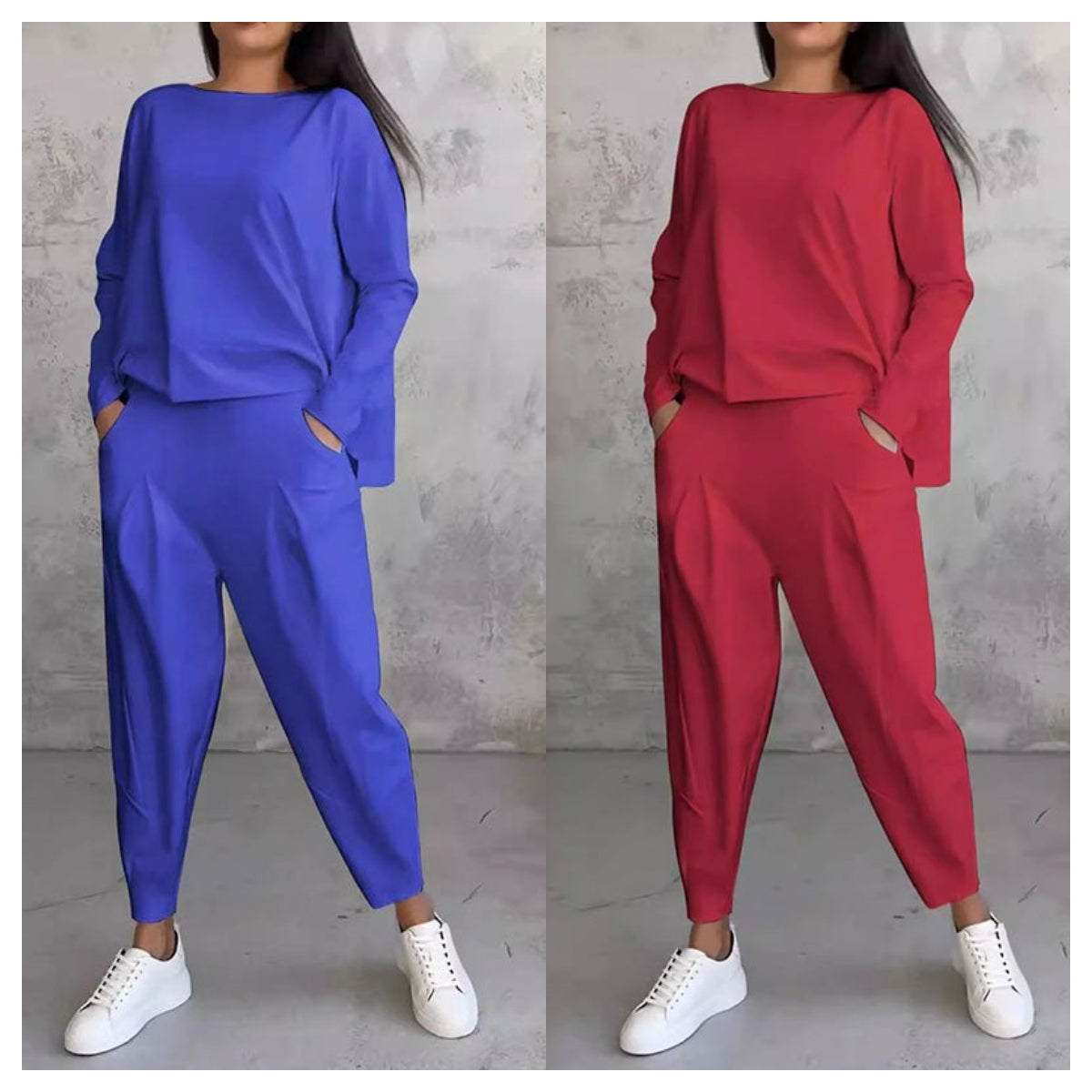 FRANÇOISE - ENSEMBLE 2 PIÈCES HAUT À MANCHES LONGUES ET PANTALON