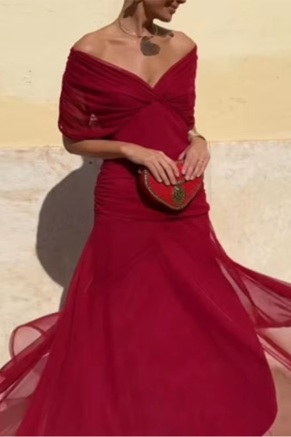 Louise™ Robe Longue de Cérémonie Élégante avec Décolleté en V