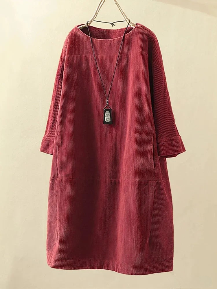 Non Dualité | Robe décontractée vintage en velours côtelé