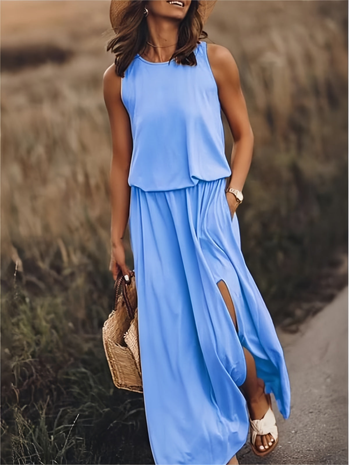 MAÏA – ROBE LONGUE SANS MANCHES