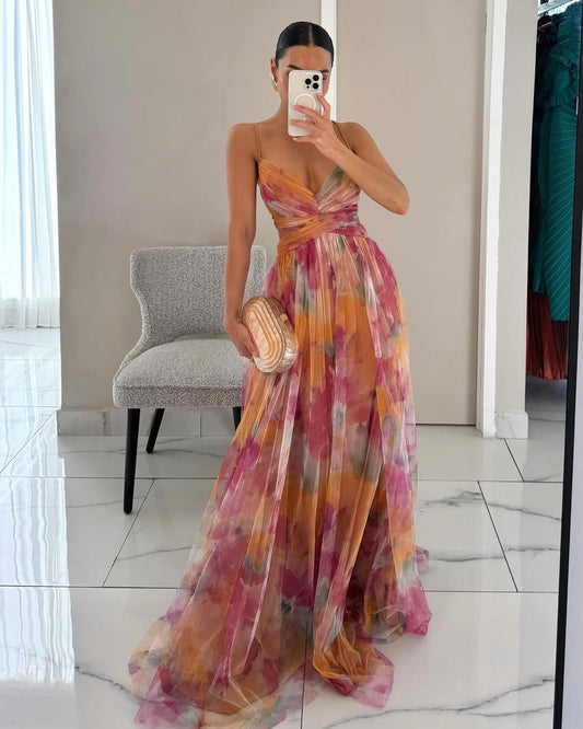 BRIGITTE - MAXI-ROBE FLEURIE RAFFINÉE