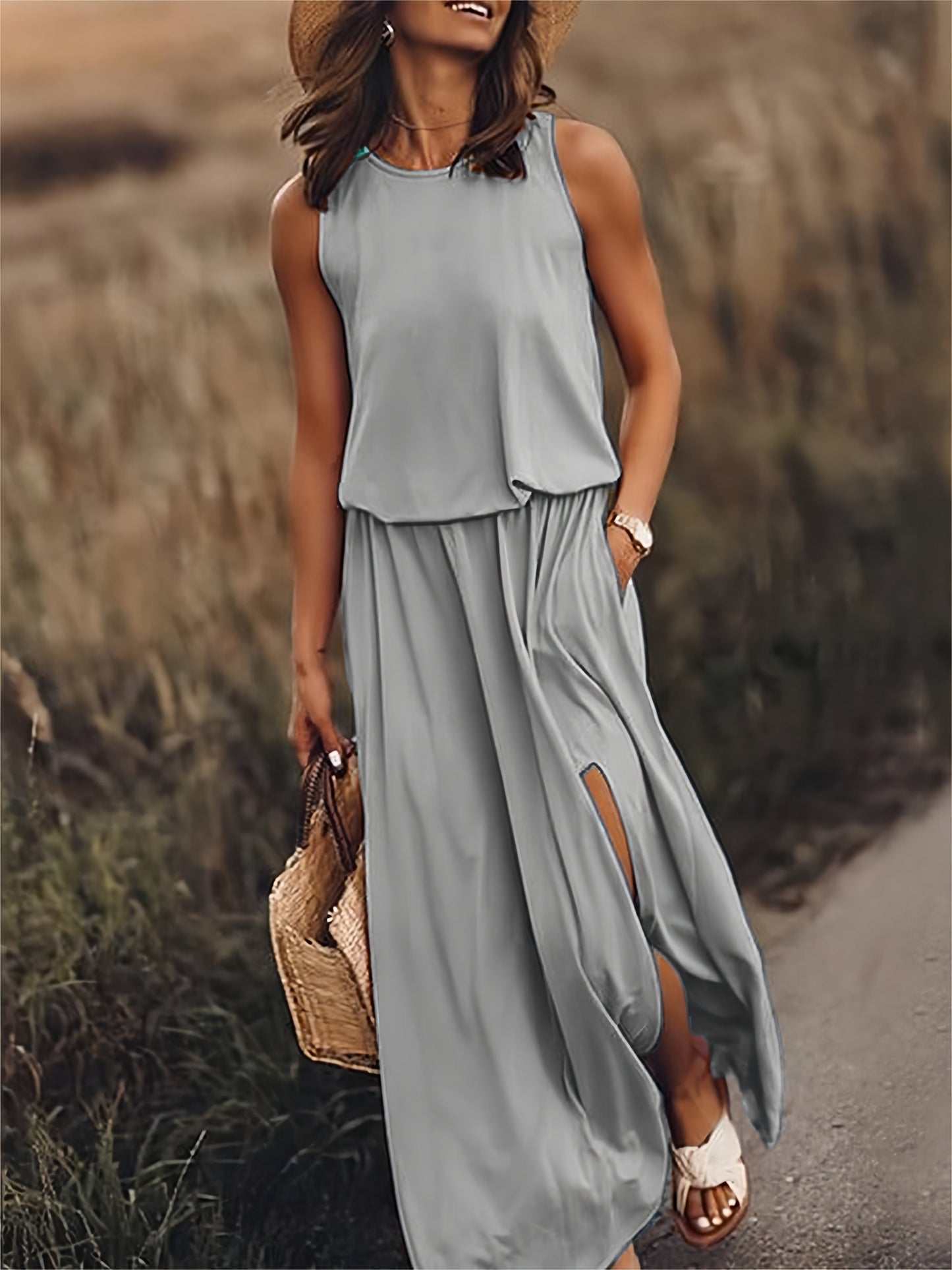 MAÏA – ROBE LONGUE SANS MANCHES