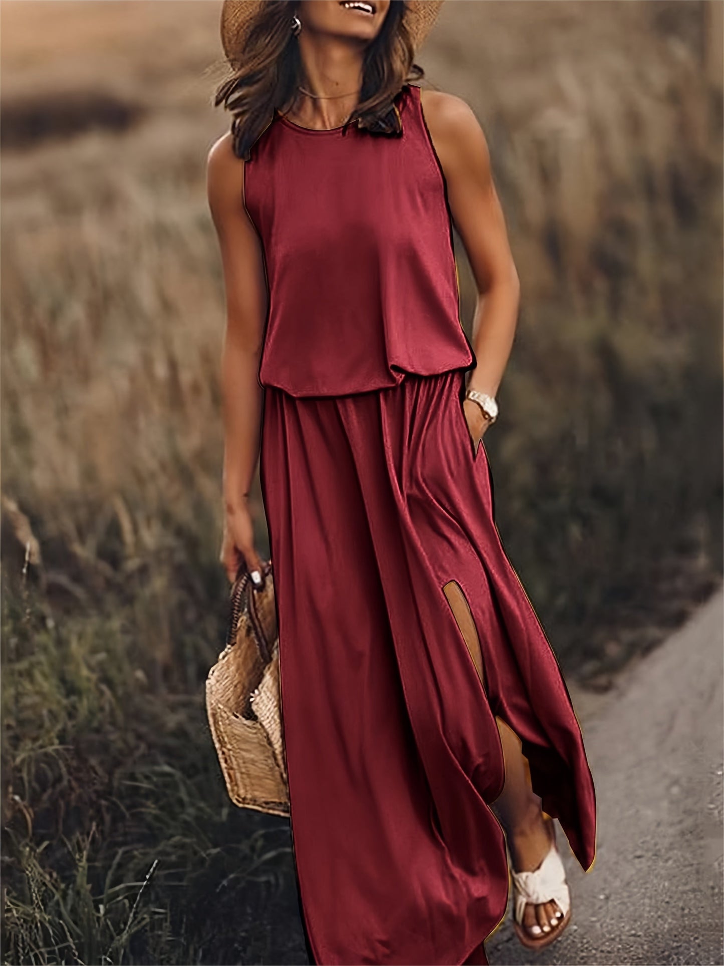MAÏA – ROBE LONGUE SANS MANCHES
