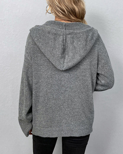 FERNANDA - VESTE À CAPUCHE SOLIDE AVEC CORDONS