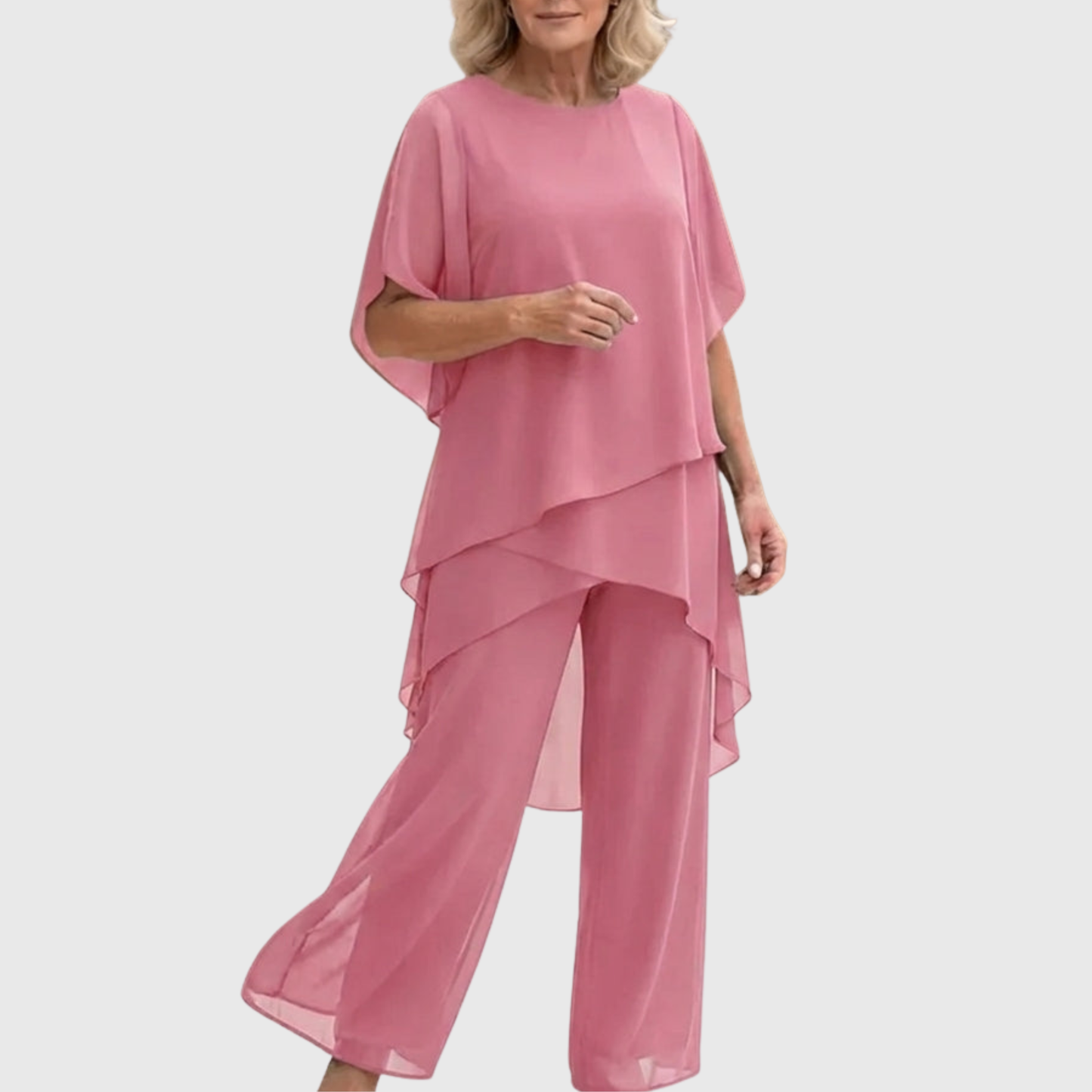 Ensemble avec pantalons palazzo drapés | Linda