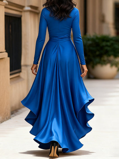 Mathilde™ — Robe portefeuille satinée élégance intemporelle