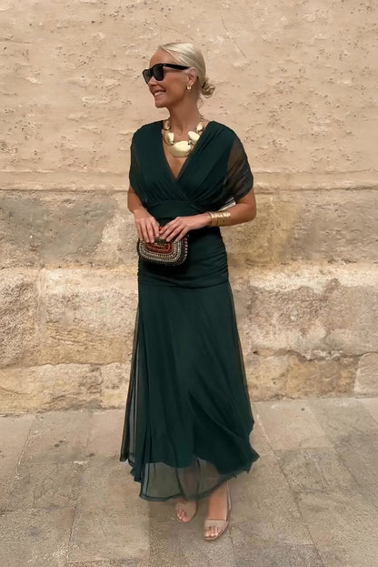 Louise™ Robe Longue de Cérémonie Élégante avec Décolleté en V