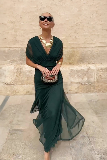 Louise™ Robe Longue de Cérémonie Élégante avec Décolleté en V