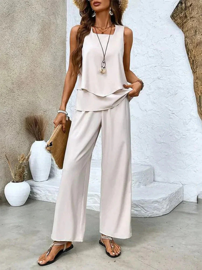 Ovelynra™ | Haut sans manches et pantalons à jambe large