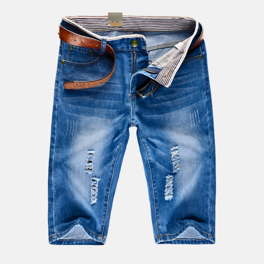 ÉLIAS – SHORTS JEAN À BORDS EFFILÉS