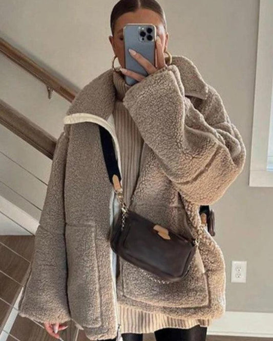 FINLEIGH – VESTE TEDDY OVERSIZE ULTRA DOUILLETTE