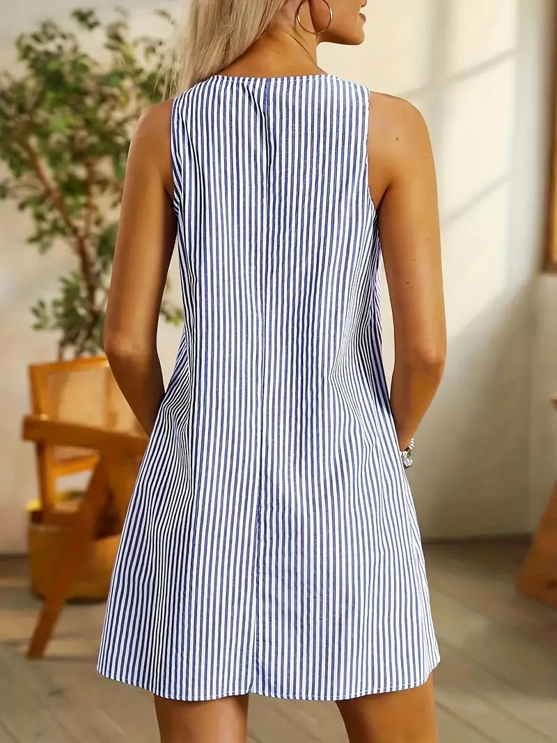 Séléné™ | Robe d'été rayée élégante avec poches