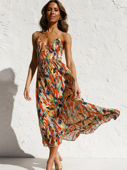EDEN – ROBE LONGUE À BRETELLES FLEURIE
