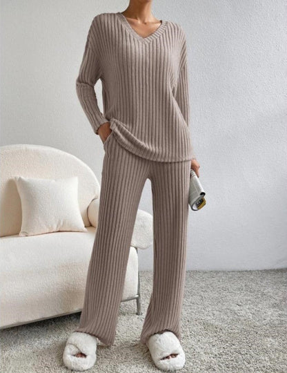 Lucie® - Pantalon et pull en maille pour femme