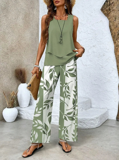 Ovelynra™ | Haut sans manches et pantalons à jambe large