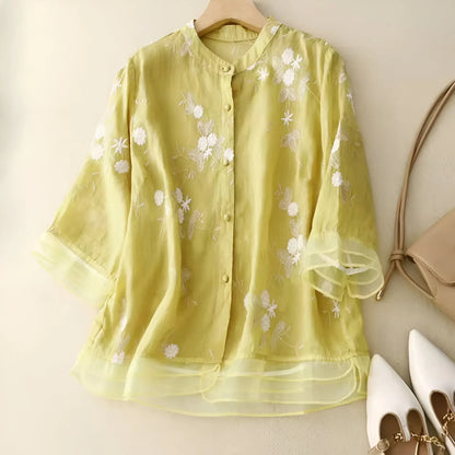 SKYLA - BLOUSE EN COTON BRODÉ