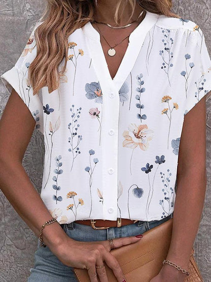 Chemise boutonnée à fleurs