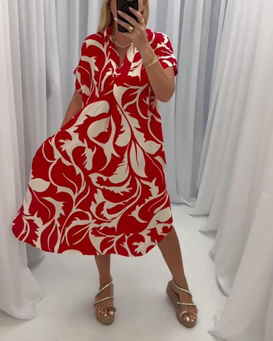 Olma™ | Robe décontractée à imprimé contrasté