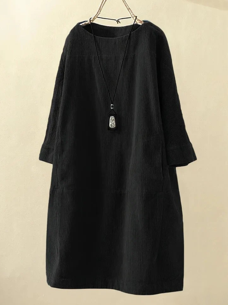 Non Dualité | Robe décontractée vintage en velours côtelé