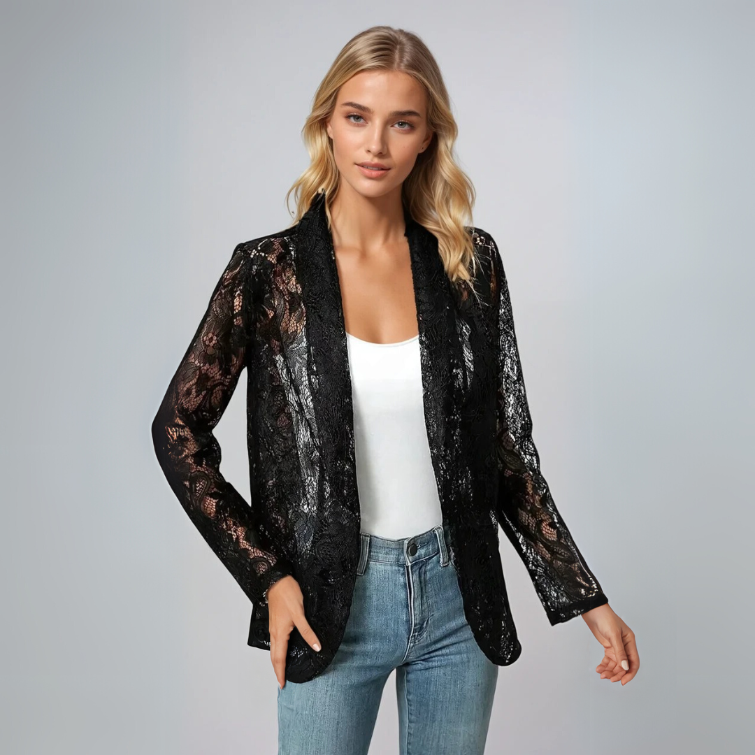 SHEENA - BLAZER EN DENTELLE TRANSPARENTE