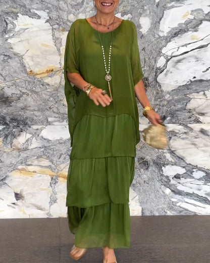 Morgan™ | Robe longue verte superposée