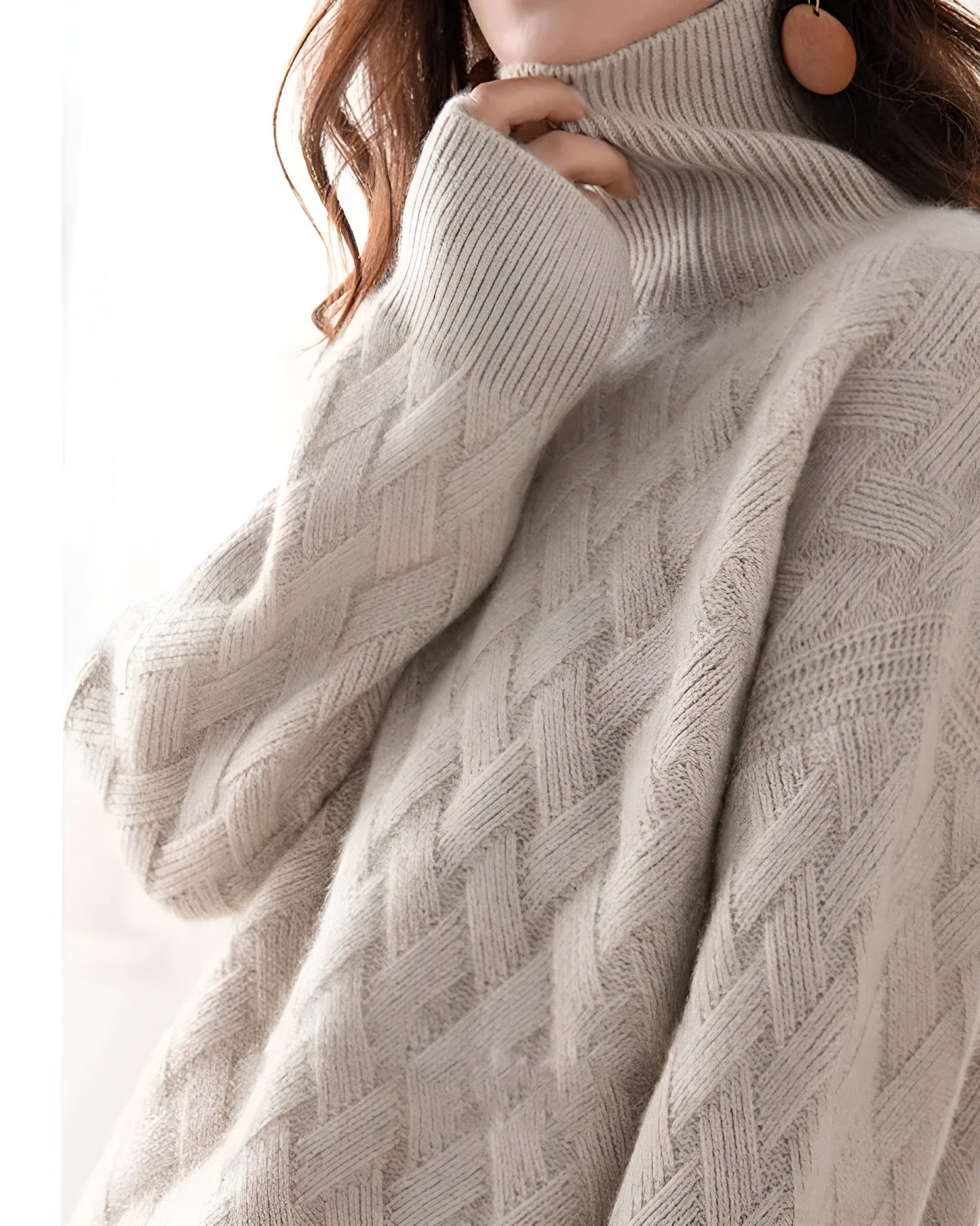 Pull chic à col roulé en cachemire doux