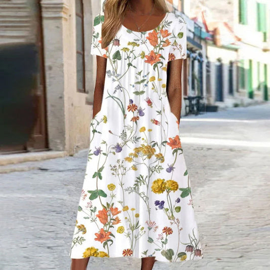 Isaura™ | Robe florale bohème avec cache-maillot