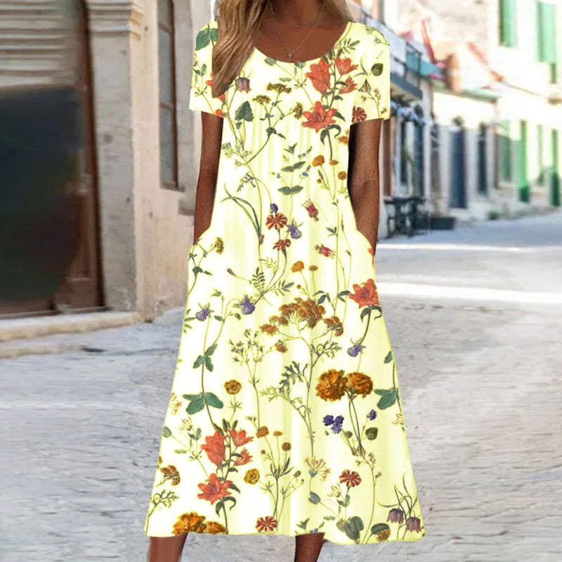 Isaura™ | Robe florale bohème avec cache-maillot