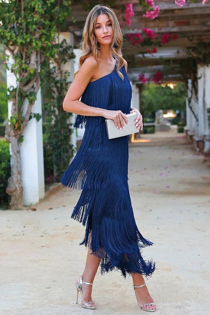 Dalia - Robe élégante à franges