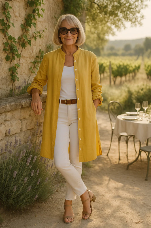 LAMEESA - VESTE CHEMISE ÉVASÉE EN COTON