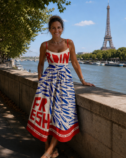 Noëlle | Robe midi à motif