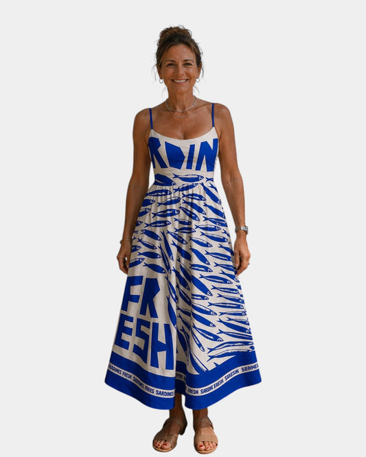 Irène | Robe midi à motif