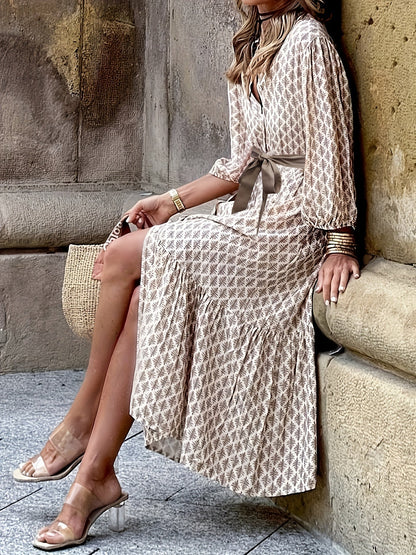 DIXINE - ROBE CLASSIQUE AVEC BOUTONS ET NŒUD DÉCORATIF