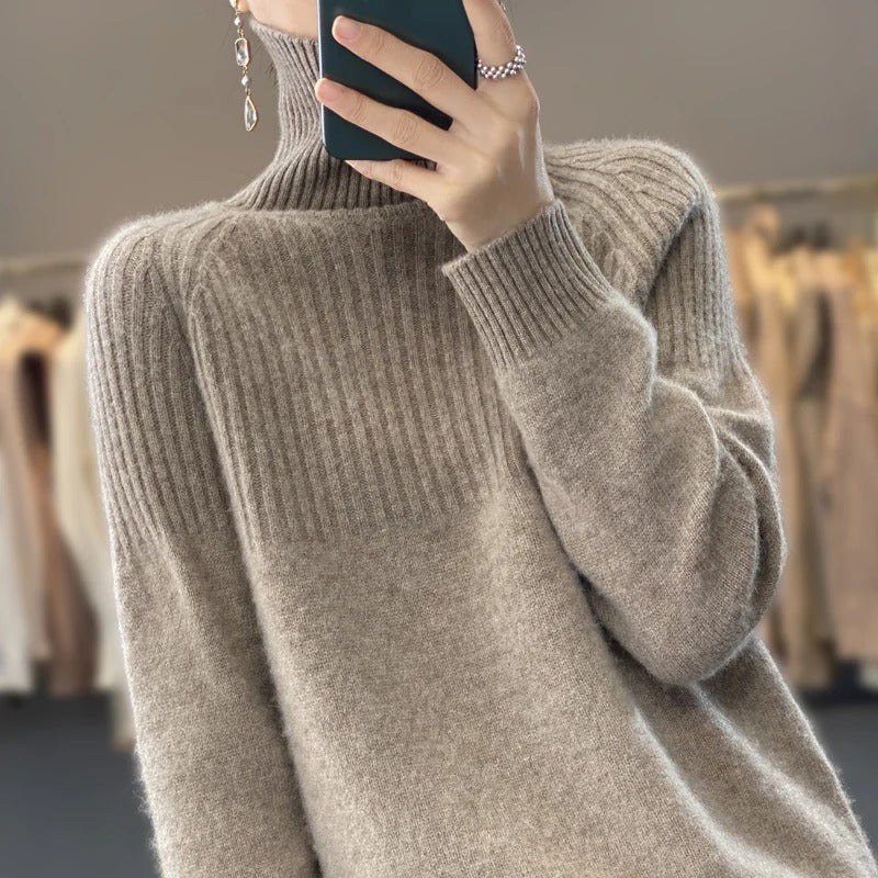 Edita - Pull en tricot à col montant pour femme