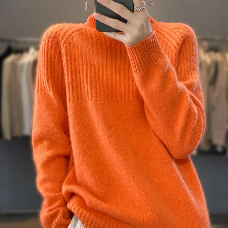 Edita - Pull en tricot à col montant pour femme