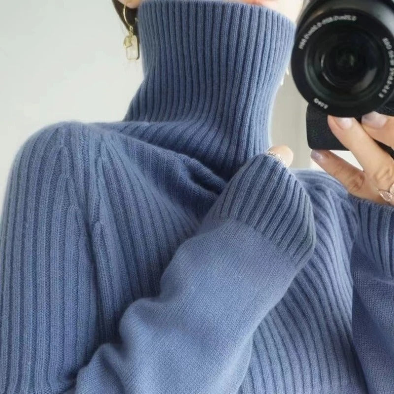 Edita - Pull en tricot à col montant pour femme