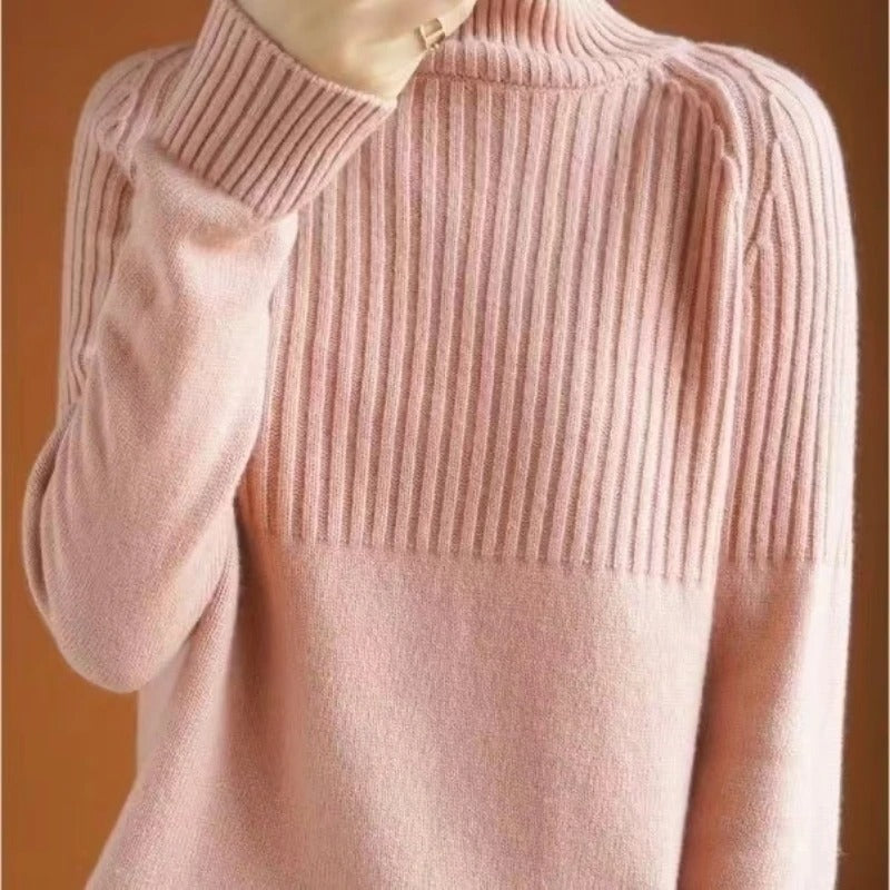 Edita - Pull en tricot à col montant pour femme