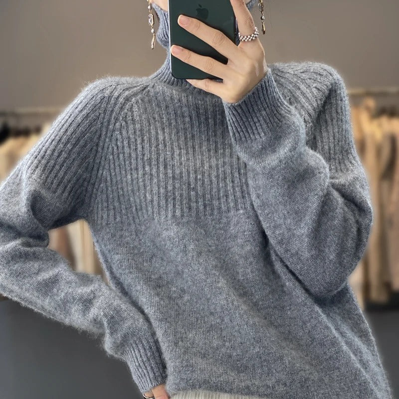 Edita - Pull en tricot à col montant pour femme
